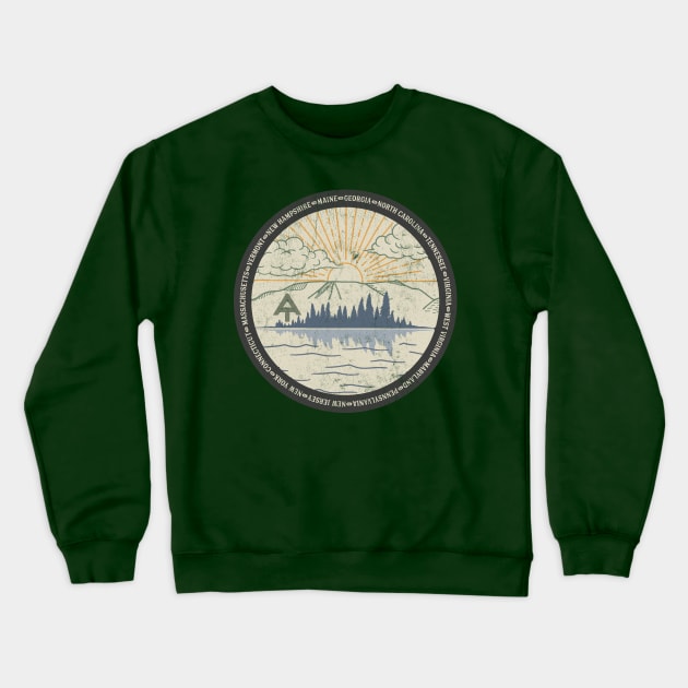 Hike Your Own Hike to Katahdin Georgia to Maine Crewneck Sweatshirt by Camp Happy Hour